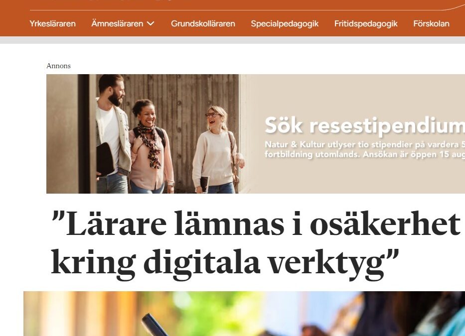 Debattartikel i Vi Lärare